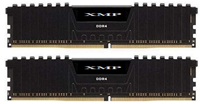 Schwarzer DDR4 RAM mit XMP-Profil – Hochleistungsarbeitsspeicher für Gaming und PC-Aufrüstung.
