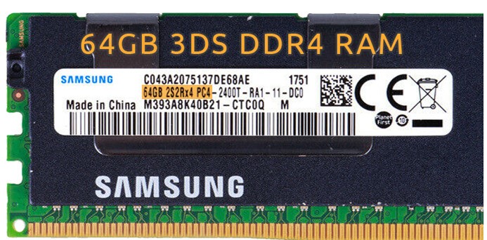 3DS RDIMM RAM memory - 64GB 3DS DDR4 RAM