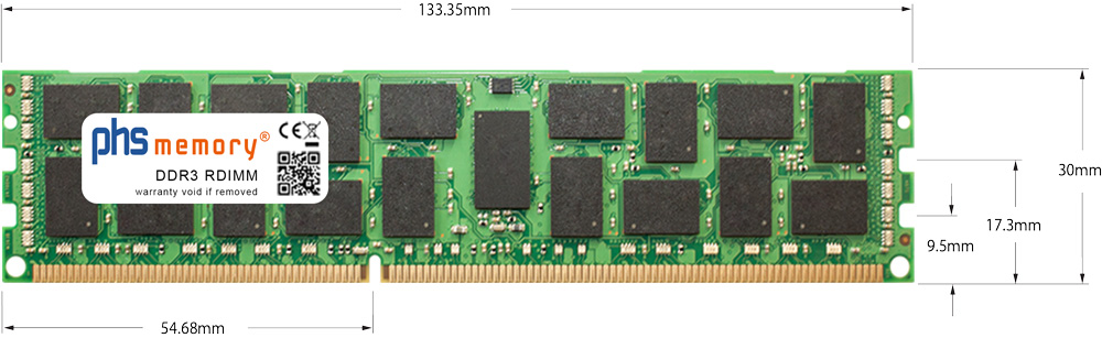 Arbeitsspeicher DDR3 RAM RDIMM 240Pin Maße