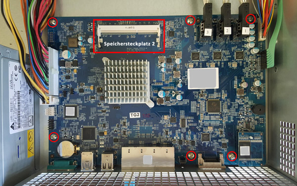 Synology RackStation RAM Speichersteckplatz für 2. Arbeitsspeicher am Mainboard