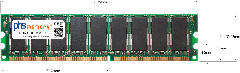 Arbeitsspeicher DDR1 UDIMM RAM 184pin Maße