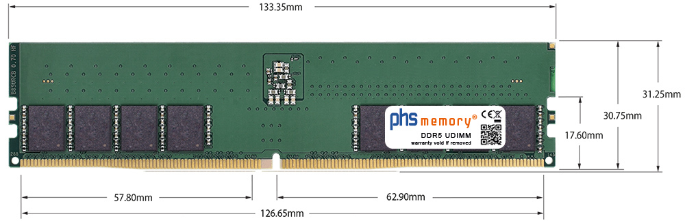 Abmessungen - Computer memory DDR5 288Pin u 16 jpg
